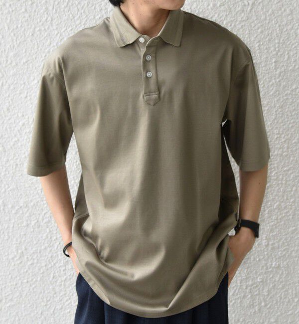 SHIPS any「SHIPS any:〈接触冷感/遮熱/UVカット〉COOL TOUCH スムース デザイン リブ ポロシャツ◆」|Tシャツ・カットソー|