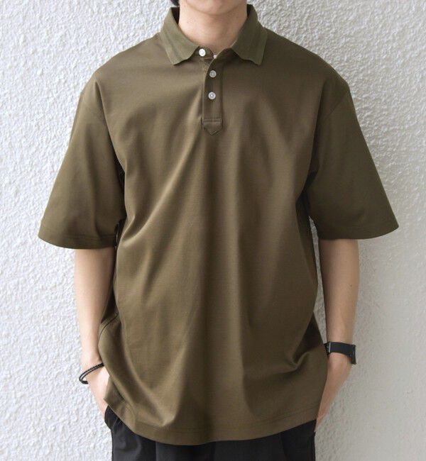 SHIPS any「SHIPS any:〈接触冷感/遮熱/UVカット〉COOL TOUCH スムース デザイン リブ ポロシャツ◆」|Tシャツ・カットソー|