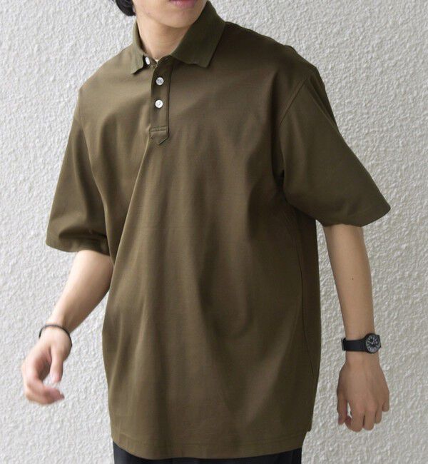 SHIPS any「SHIPS any:〈接触冷感/遮熱/UVカット〉COOL TOUCH スムース デザイン リブ ポロシャツ◆」|Tシャツ・カットソー|