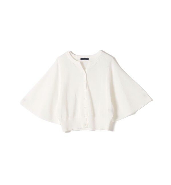 SHIPS for women「《予約》〈手洗い可能〉綿 フレア スリーブ キーネック カーディガン」|カーディガン|