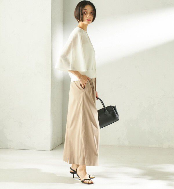 SHIPS for women「《予約》〈手洗い可能〉綿 フレア スリーブ キーネック カーディガン」|カーディガン|