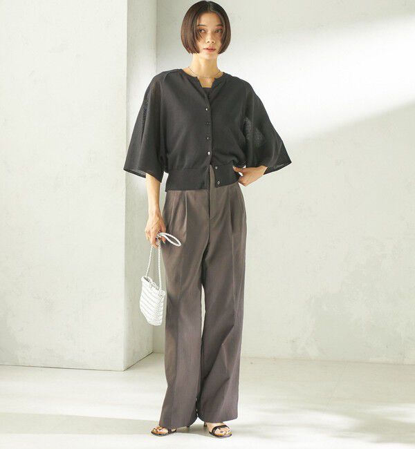 SHIPS for women「《予約》〈手洗い可能〉綿 フレア スリーブ キーネック カーディガン」|カーディガン|