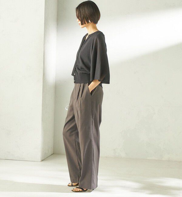 SHIPS for women「《予約》〈手洗い可能〉綿 フレア スリーブ キーネック カーディガン」|カーディガン|