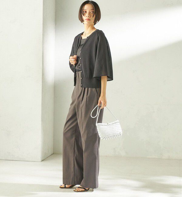 SHIPS for women「《予約》〈手洗い可能〉綿 フレア スリーブ キーネック カーディガン」|カーディガン|