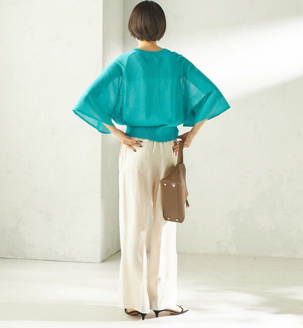 SHIPS for women「《予約》〈手洗い可能〉綿 フレア スリーブ キーネック カーディガン」|カーディガン|