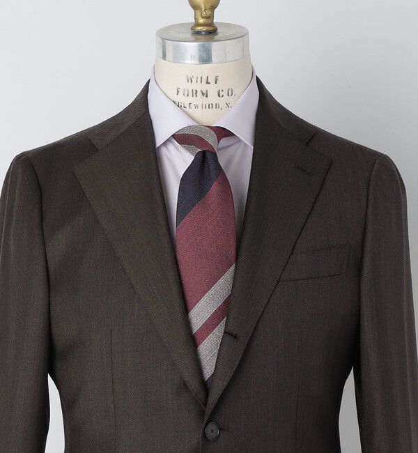 SHIPS「SHIPS: シルク デラヴェ レジメンタル ネクタイ」|ネクタイ・蝶ネクタイ|ワインレッド