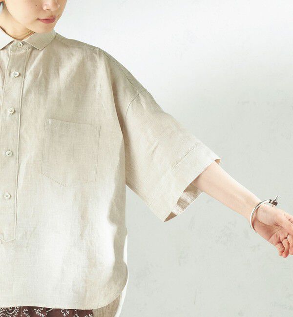 SHIPS for women「《予約》TICCA:〈手洗い可能〉リネン 半袖 シャツ」|シャツ・ブラウス|