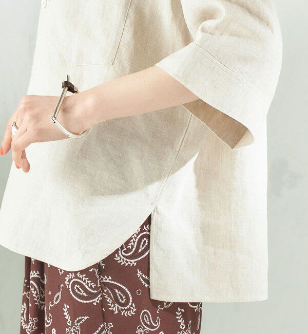 SHIPS for women「《予約》TICCA:〈手洗い可能〉リネン 半袖 シャツ」|シャツ・ブラウス|