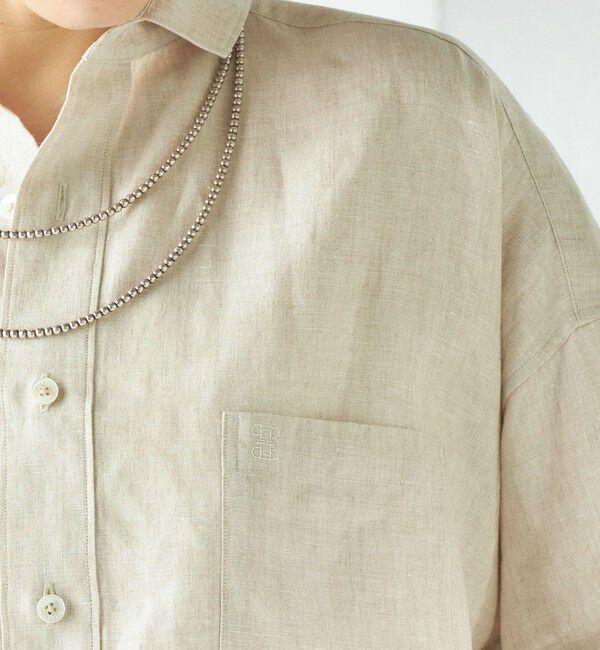 SHIPS for women「《予約》TICCA:〈手洗い可能〉リネン 半袖 シャツ」|シャツ・ブラウス|