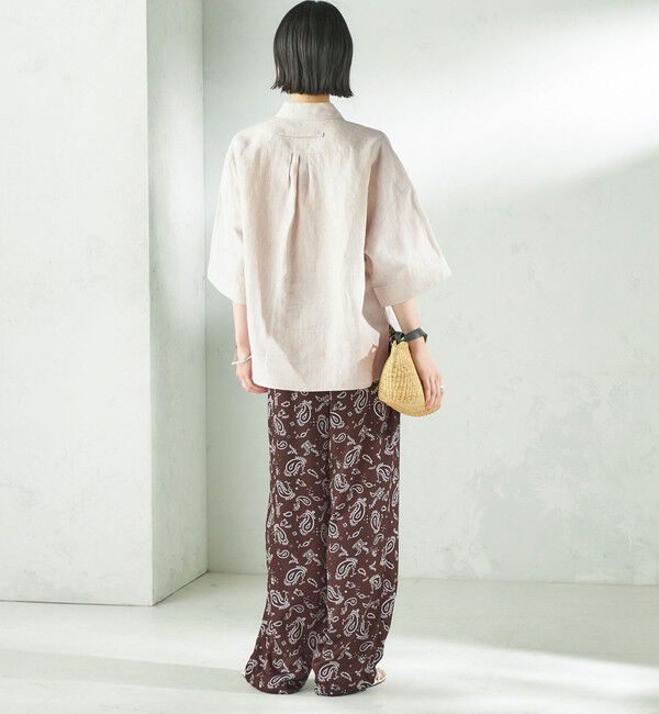 SHIPS for women「《予約》TICCA:〈手洗い可能〉リネン 半袖 シャツ」|シャツ・ブラウス|