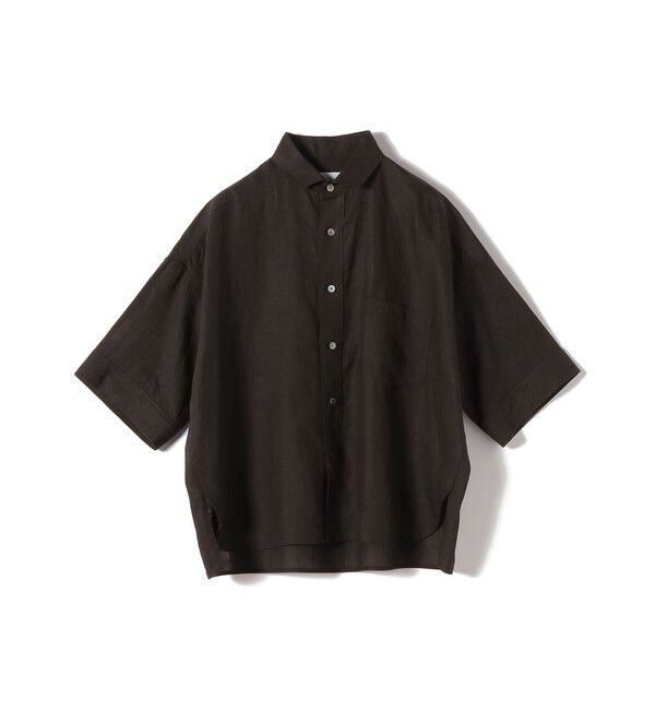 SHIPS for women「《予約》TICCA:〈手洗い可能〉リネン 半袖 シャツ」|シャツ・ブラウス|ブラウン