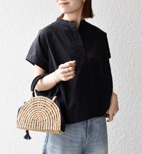 SHIPS any「《予約》SHIPS any:〈多機能/洗濯機可能〉シェルテック ドルマン バンド カラー シャツ」|シャツ・ブラウス|