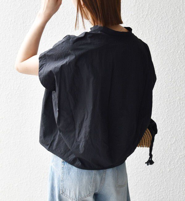 SHIPS any「《予約》SHIPS any:〈多機能/洗濯機可能〉シェルテック ドルマン バンド カラー シャツ」|シャツ・ブラウス|