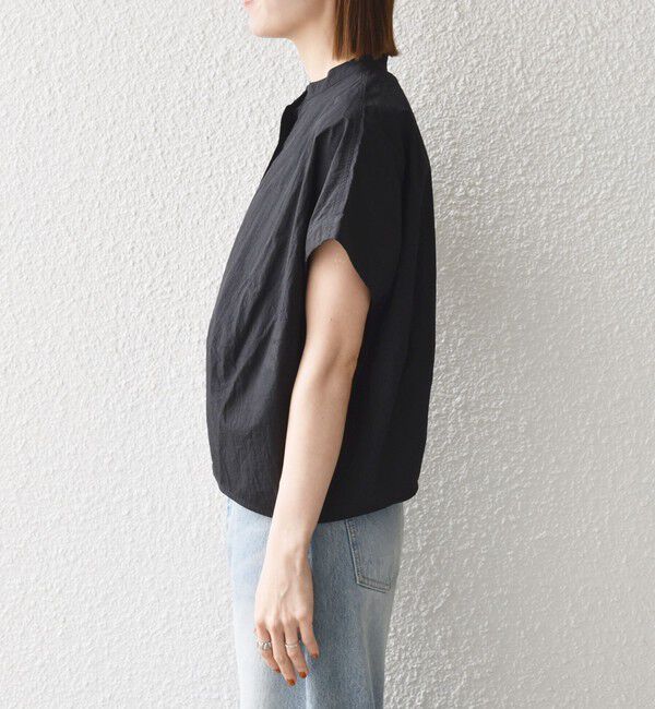 SHIPS any「《予約》SHIPS any:〈多機能/洗濯機可能〉シェルテック ドルマン バンド カラー シャツ」|シャツ・ブラウス|