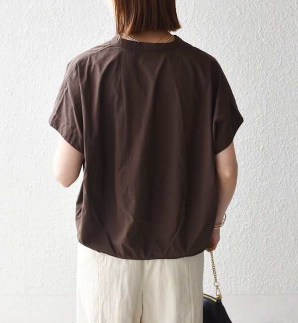 SHIPS any「《予約》SHIPS any:〈多機能/洗濯機可能〉シェルテック ドルマン バンド カラー シャツ」|シャツ・ブラウス|