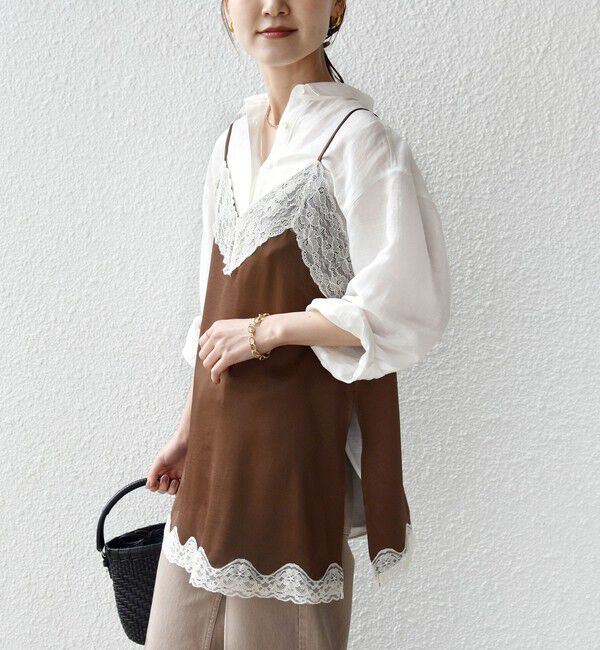 SHIPS for women「〈手洗い可能〉レース トリム キャミソール」|キャミソール|