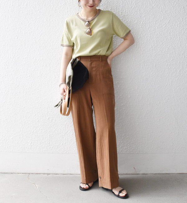 SHIPS any「《予約》SHIPS any:〈手洗い可能〉センター プレス アジャスト ボタン ベイカー パンツ」|その他|