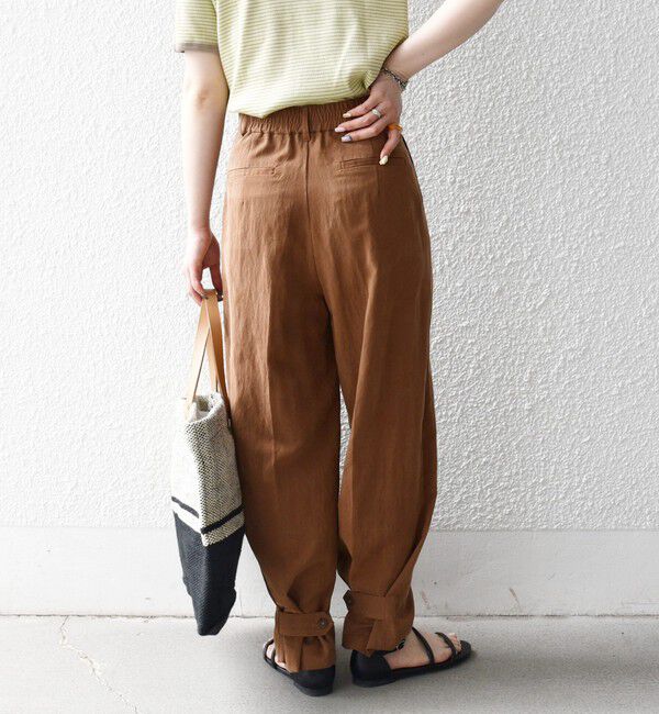 SHIPS any「《予約》SHIPS any:〈手洗い可能〉センター プレス アジャスト ボタン ベイカー パンツ」|その他|