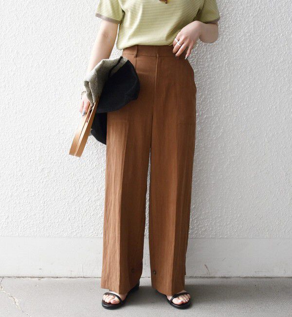 SHIPS any「《予約》SHIPS any:〈手洗い可能〉センター プレス アジャスト ボタン ベイカー パンツ」|その他|