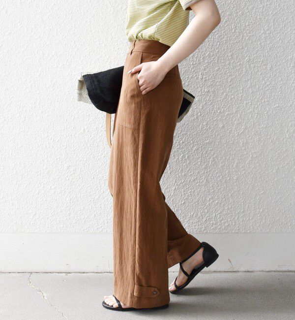 SHIPS any「《予約》SHIPS any:〈手洗い可能〉センター プレス アジャスト ボタン ベイカー パンツ」|その他|