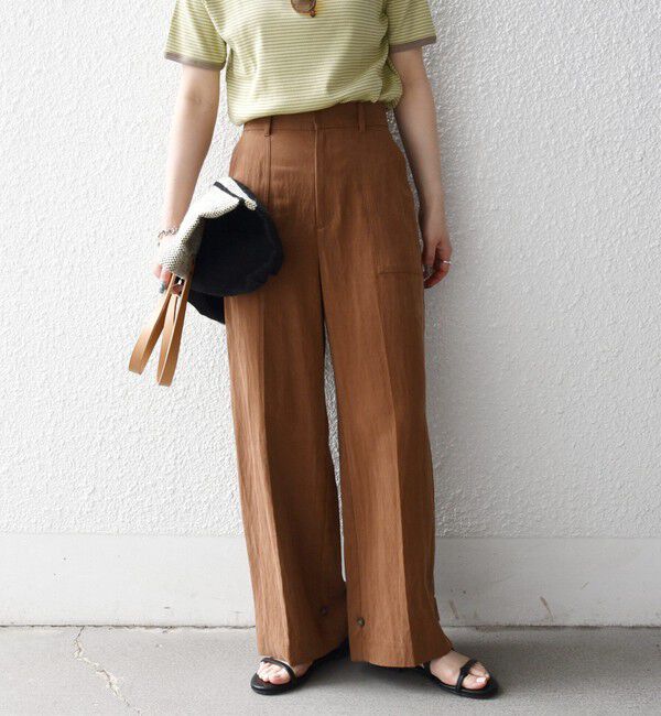 SHIPS any「《予約》SHIPS any:〈手洗い可能〉センター プレス アジャスト ボタン ベイカー パンツ」|その他|