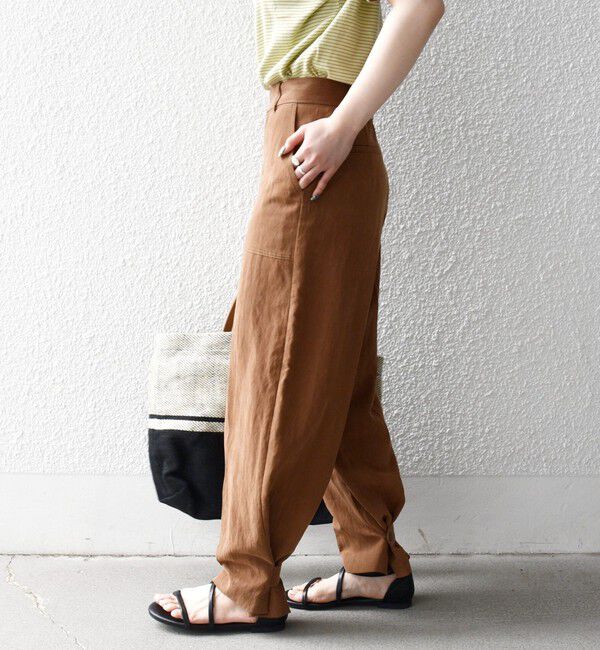 SHIPS any「《予約》SHIPS any:〈手洗い可能〉センター プレス アジャスト ボタン ベイカー パンツ」|その他|