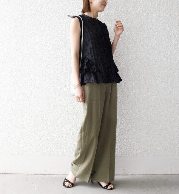 SHIPS any「《予約》SHIPS any:〈手洗い可能〉センター プレス アジャスト ボタン ベイカー パンツ」|その他|