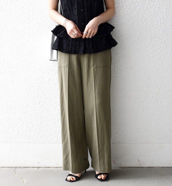 SHIPS any「《予約》SHIPS any:〈手洗い可能〉センター プレス アジャスト ボタン ベイカー パンツ」|その他|