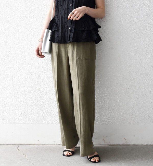 SHIPS any「《予約》SHIPS any:〈手洗い可能〉センター プレス アジャスト ボタン ベイカー パンツ」|その他|