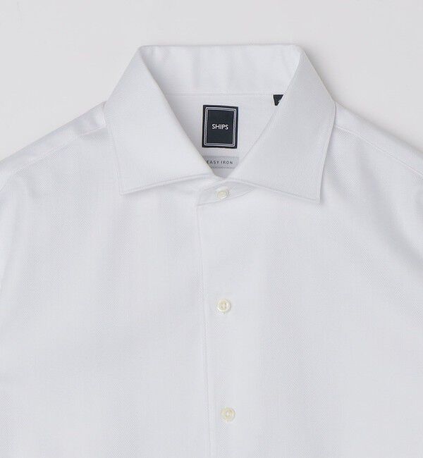 SHIPS「SHIPS:〈FUNCTION〉イージーアイロン ヘリンボーン ワンピースカラー シャツ」|シャツ・ブラウス|