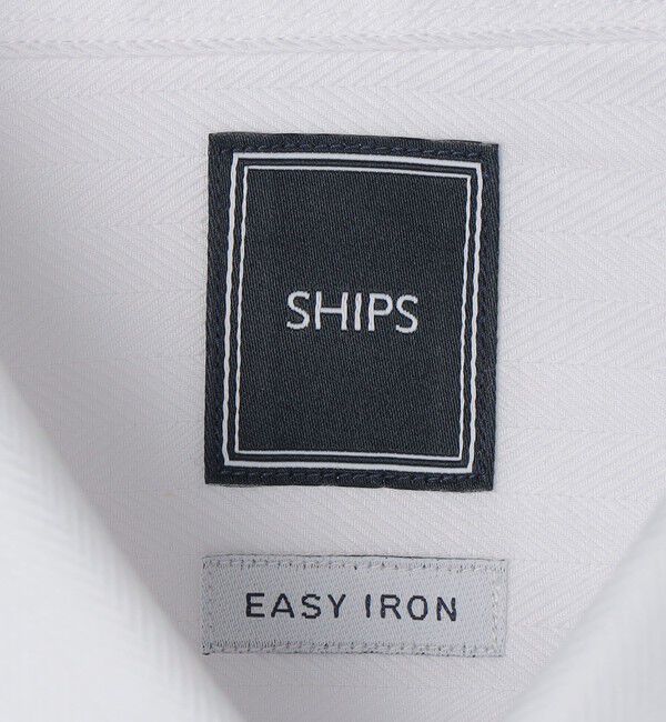 SHIPS「SHIPS:〈FUNCTION〉イージーアイロン ヘリンボーン ワンピースカラー シャツ」|シャツ・ブラウス|