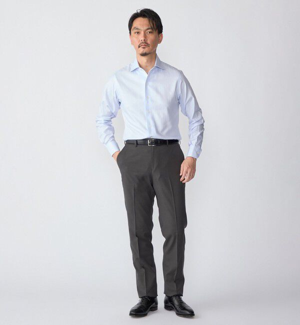 SHIPS「SHIPS:〈FUNCTION〉イージーアイロン ヘリンボーン ワンピースカラー シャツ」|シャツ・ブラウス|