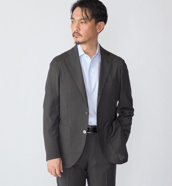 SHIPS「SHIPS:〈FUNCTION〉イージーアイロン ヘリンボーン ワンピースカラー シャツ」|シャツ・ブラウス|