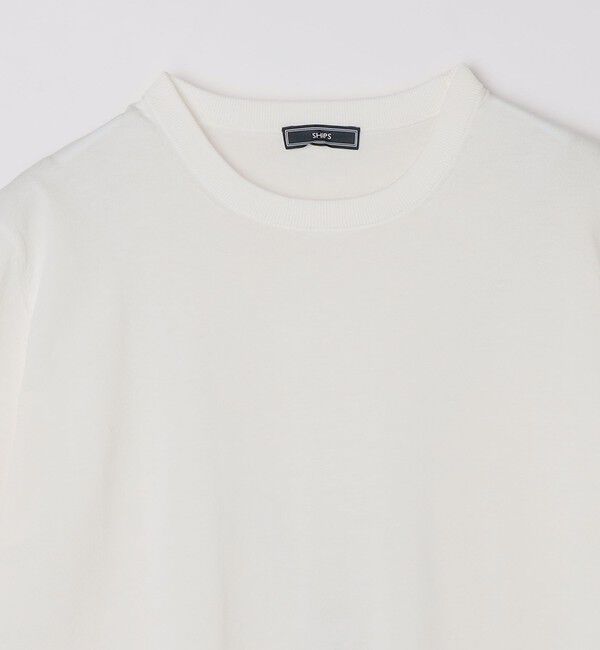 SHIPS「SHIPS:〈接触冷感〉 ICE COTTON クルーネック ショート スリーブ ニット Tシャツ」|ニット・セーター|