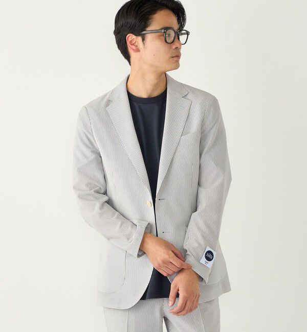 SHIPS Colors 「《予約》SHIPS Colors:〈洗濯機可能〉ファブリーズ シアサッカー ジャケット◆」|テーラードジャケット|ロイヤルブルー