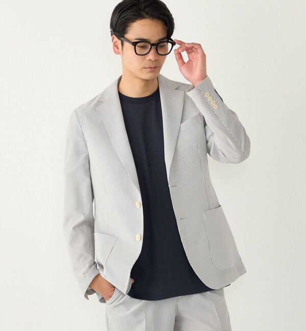 SHIPS Colors 「《予約》SHIPS Colors:〈洗濯機可能〉ファブリーズ シアサッカー ジャケット◆」|テーラードジャケット|