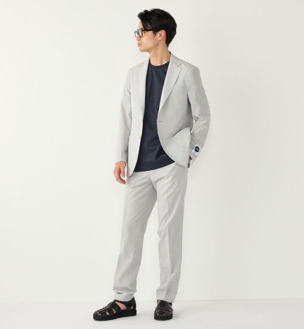 SHIPS Colors 「《予約》SHIPS Colors:〈洗濯機可能〉ファブリーズ シアサッカー ジャケット◆」|テーラードジャケット|