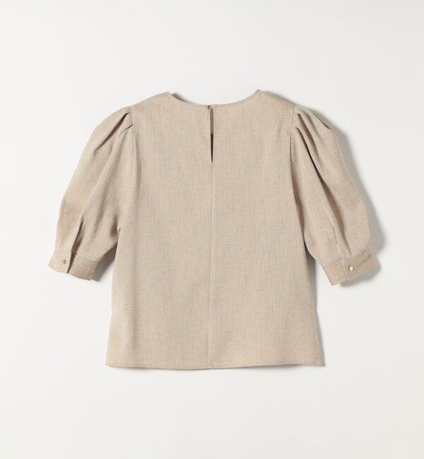 quaranciel「《予約》quaranciel:〈洗濯機可能〉リネンライク パフスリーブ クルーネック ブラウス」|シャツ・ブラウス|
