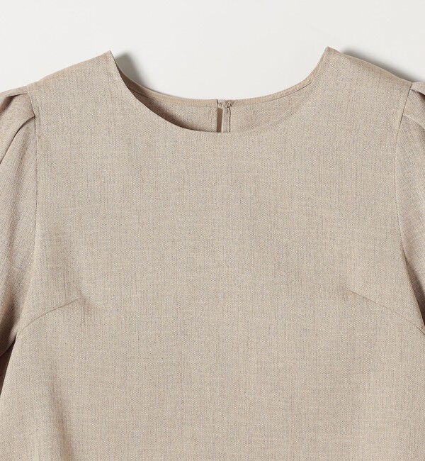 quaranciel「《予約》quaranciel:〈洗濯機可能〉リネンライク パフスリーブ クルーネック ブラウス」|シャツ・ブラウス|