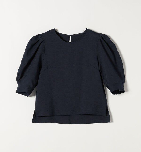 quaranciel「《予約》quaranciel:〈洗濯機可能〉リネンライク パフスリーブ クルーネック ブラウス」|シャツ・ブラウス|