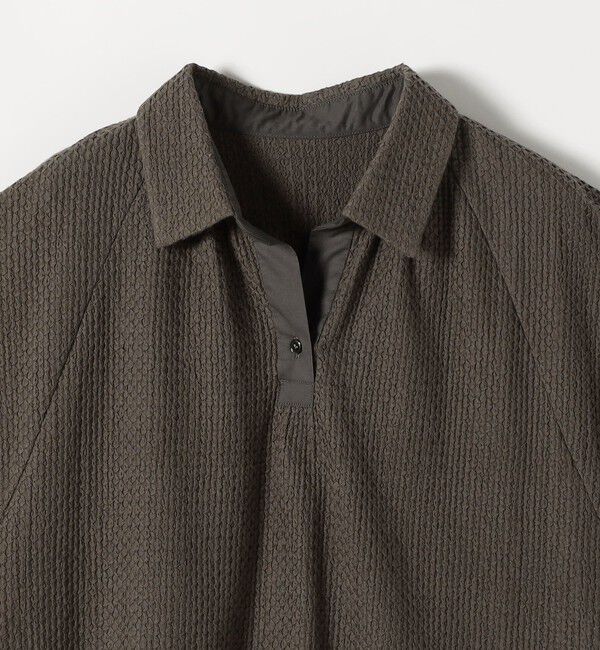 quaranciel「《予約》quaranciel:〈手洗い可能〉コットン 刺繍 スキッパー ギャザー プルオーバー シャツ」|シャツ・ブラウス|