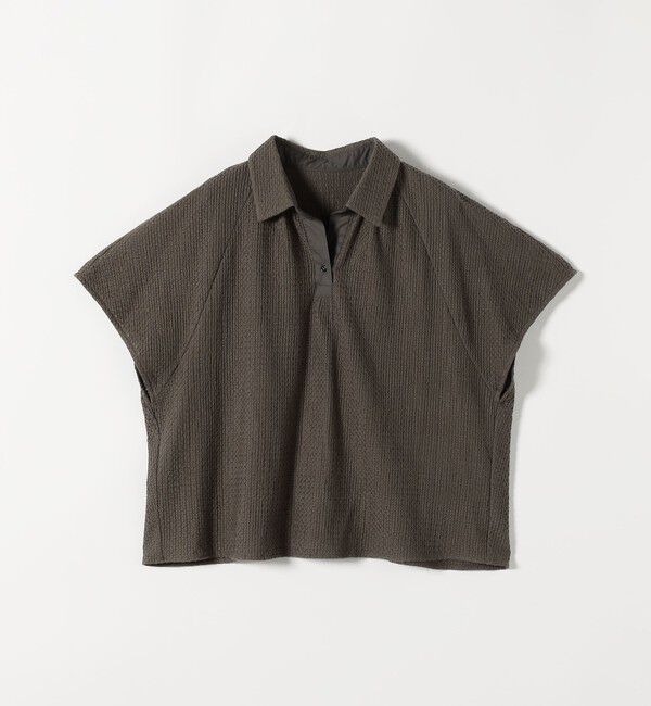 quaranciel「《予約》quaranciel:〈手洗い可能〉コットン 刺繍 スキッパー ギャザー プルオーバー シャツ」|シャツ・ブラウス|