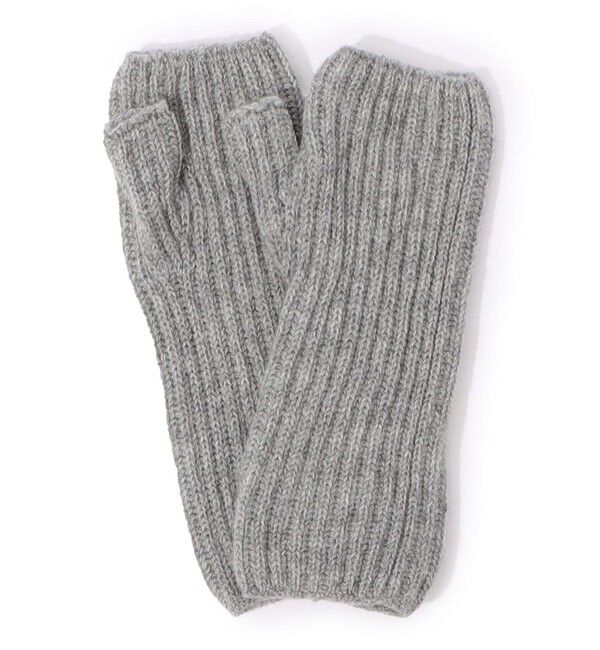 TOMORROWLAND GOODS「Johnstons of Elgin rib rist カシミヤ フィンガーレスグローブ」|手袋|15 グレー