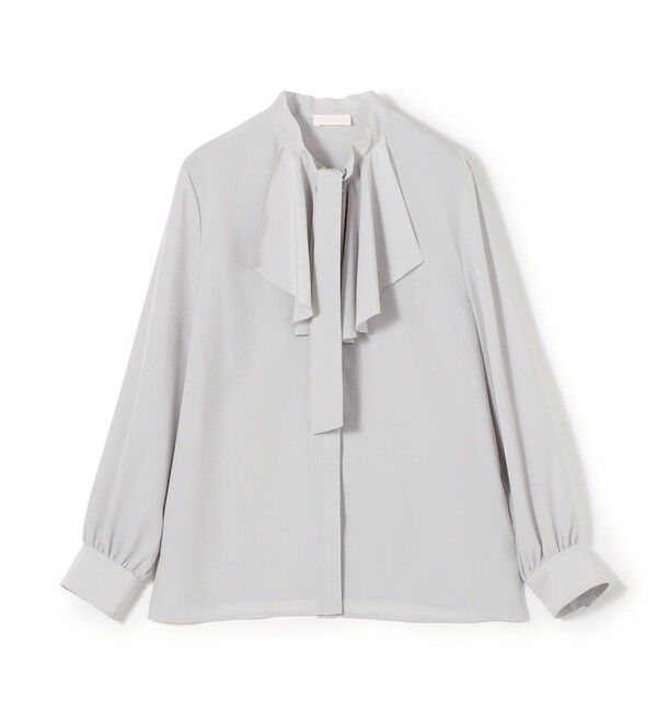 Ballsey「クリアデシン フリルボウタイブラウス」|シャツ・ブラウス|13 ライトグレー