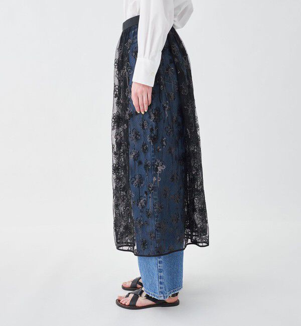 MACPHEE「メッシュスパンコール ラップスカート」|スカート|