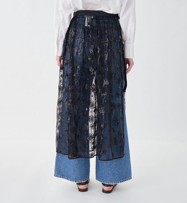 MACPHEE「メッシュスパンコール ラップスカート」|スカート|