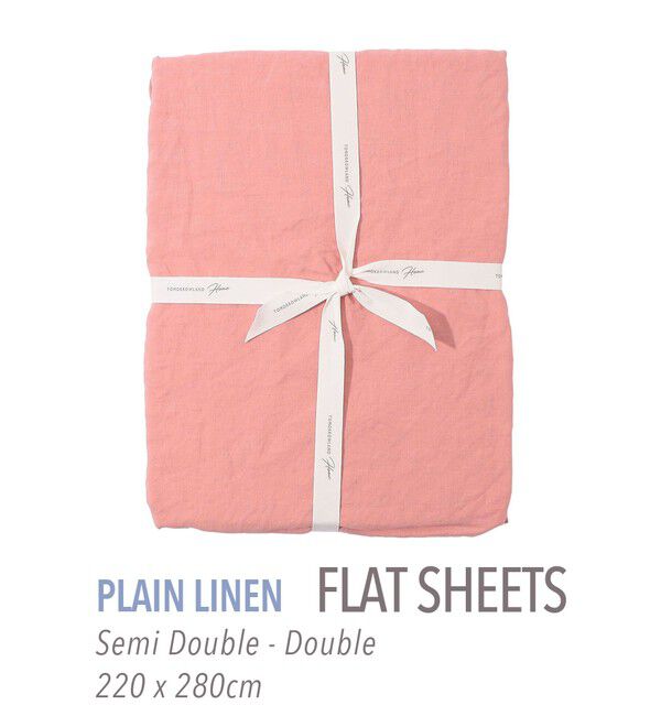 TOMORROWLAND HOME「プレーンリネン フラットシーツ（セミダブル～ダブル）」|その他|33 ピンク
