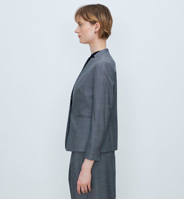 TOMORROWLAND collection「シャイニーシャーク キザミカラージャケット」|ノーカラージャケット|