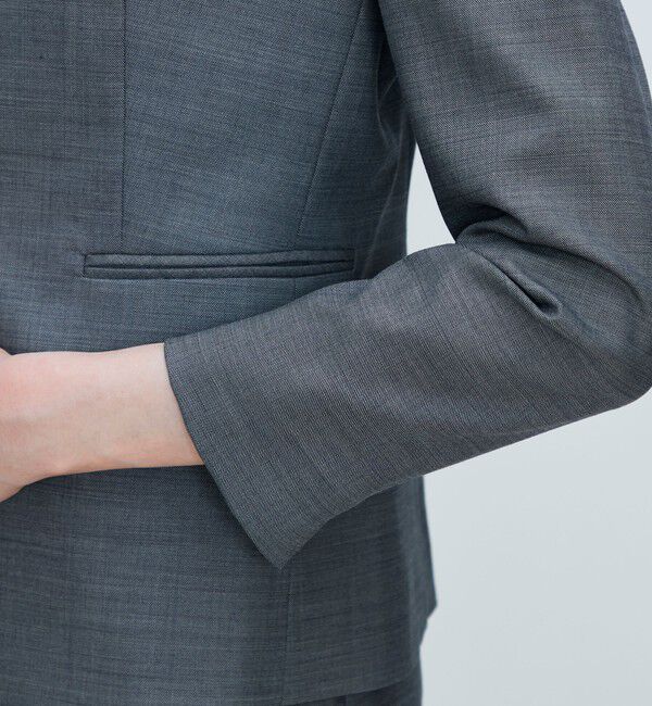 TOMORROWLAND collection「シャイニーシャーク キザミカラージャケット」|ノーカラージャケット|