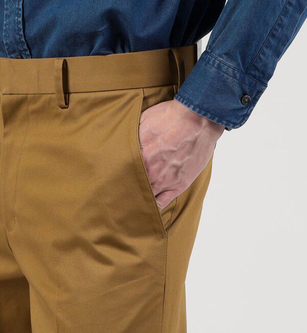 TOMORROWLAND MENS「チノストレッチ スリムテーパードパンツ」|チノ|